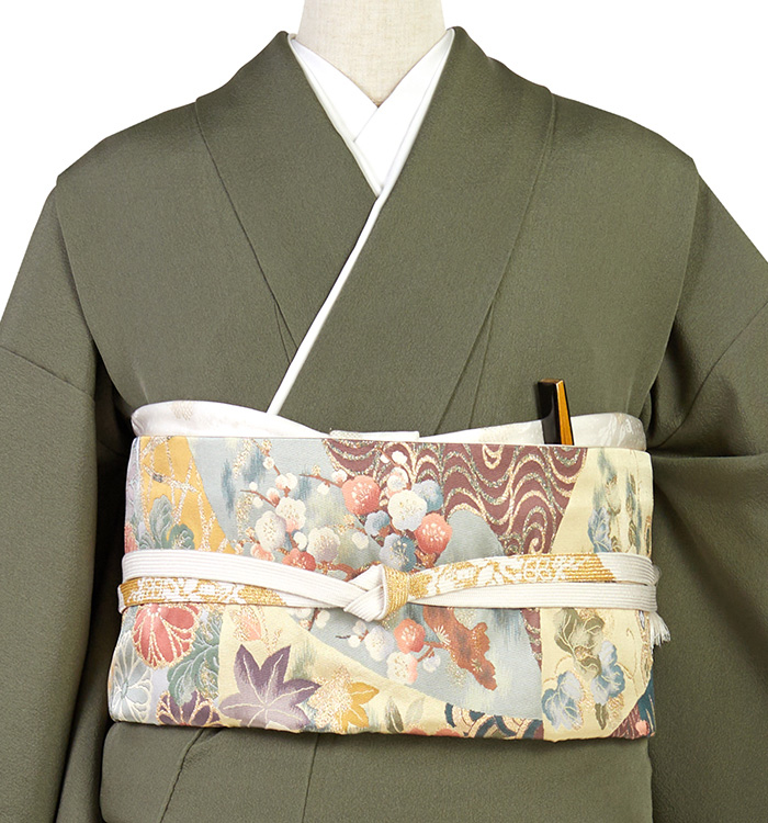 色留袖 色留袖レンタル：薄い紺色に熨斗模様】T-L2 – kimono-hearts-onlinestore