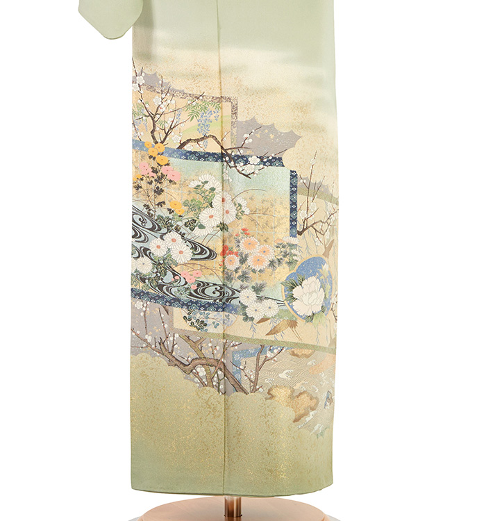 寿光織 縫い取り 一つ紋色留袖 No.DA-1418-Mサイズのレンタル｜きもの