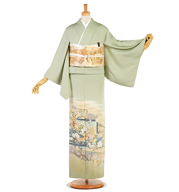 寿光織 縫い取り 一つ紋色留袖 No.DA-1418-Mサイズのレンタル｜きもの