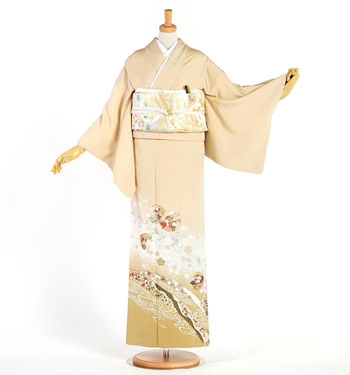 ［6460］色留袖 美品 飾花文様 金彩 一つ紋 蔦 正絹 着物 袷 一つ紋色留袖 No.DA-1484-Sサイズのレンタル｜きもの365