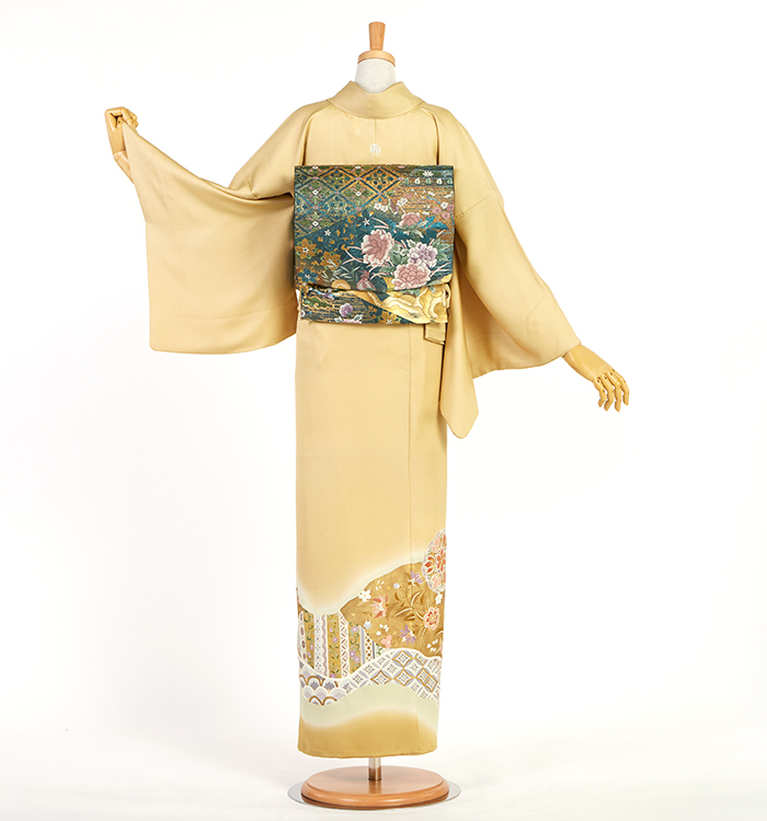 ［6447］色留袖 美品 未使用 金彩 一つ紋 隅立て四つ目 正絹 着物 袷 6447］色留袖 美品 未使用 金彩 一つ紋 隅立て四つ目 正絹 着物 袷