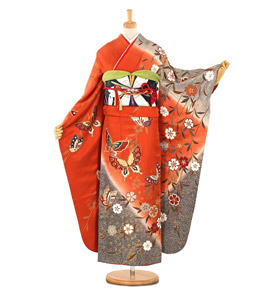 アンティーク風 振袖（専用襦袢付）No.EA-1076-Lサイズ