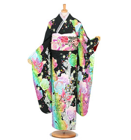 【引っ越しのため！17日まで！】美品！振袖　振り袖　成人式 くすみカラーエレガント 薄ピンク/淡い色 更紗/バラ キラキラ
