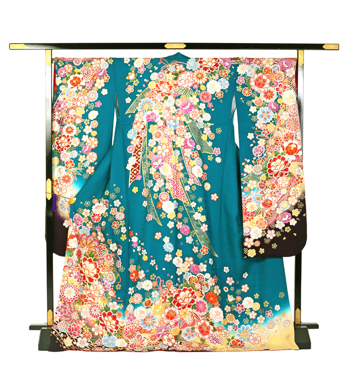 オーダー袴用　生地② 振袖（専用襦袢付）No.EA-1528-トール-LLサイズのレンタル