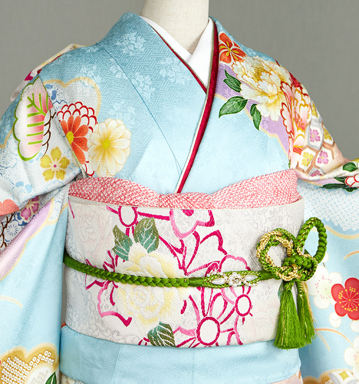 振袖 襦袢 帯 7点 セット 刺繍 トール A780-14 L 【中古】 振袖 襦袢 帯 7点 セット 刺繍 トール A780-14 L 【中古】の通販 by