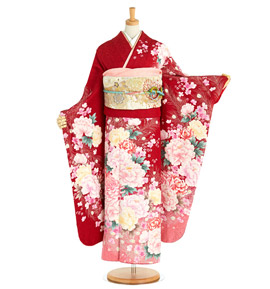 森英恵　振袖　未仕立て　正絹 正絹・振袖レンタル【姉妹・友人向け】140093 森英恵