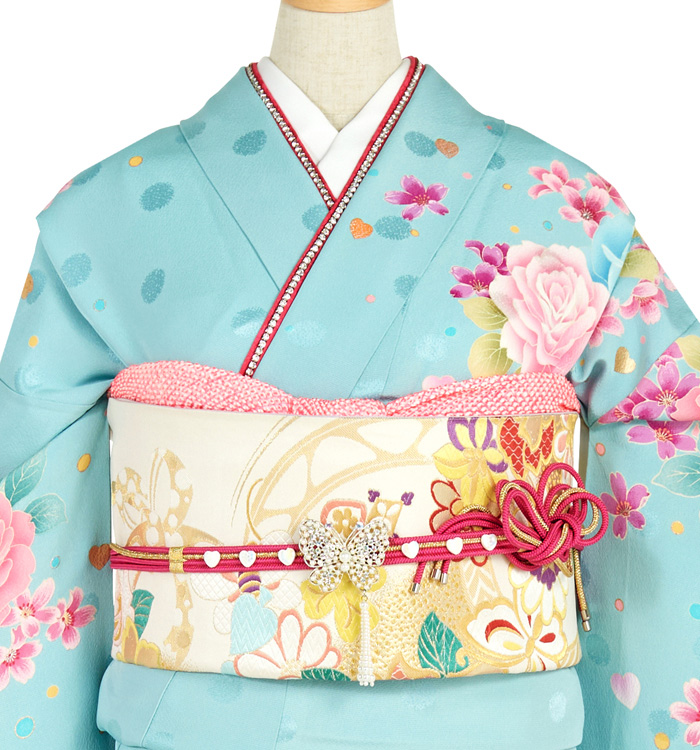 振袖 着物 Leah Dizon 赤 薔薇 裄69.5 ＴＬ 中古 sn1876 九重 × 中村里砂の振袖-赤|成人記念の新作振袖ご紹介