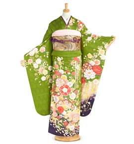 緑の振袖(成人式)で人気・おすすめ商品|着物レンタル・通販【きもの