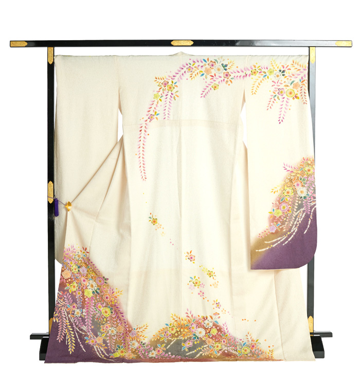 ルル　モネの睡蓮を想わせる美しい振袖◆辻ヶ花紋様 関芳謹製 絞り染め辻が花振袖【咲き誇る花々 青】 [241124-huri