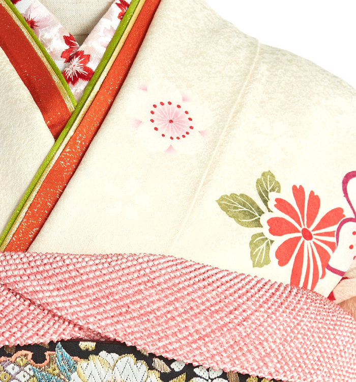 未着用 刺繍 花模様 雲模様 振袖襦袢 襦袢 着物 012a p 未着用 刺繍 花