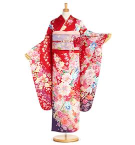 振袖　成人式　赤　エンジ　ふくよかなサイズ 赤で人気の振袖(成人式) 通販｜格安の着物販売・購入サイト【きもの