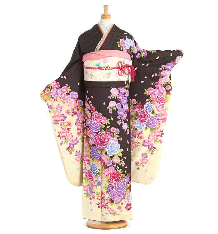 極美品　振袖フルセット　新品長襦袢　ゴージャスブラウン！　169cm前後 極美品振袖フルセット新品長襦袢ゴージャスブラウン！169cm前後