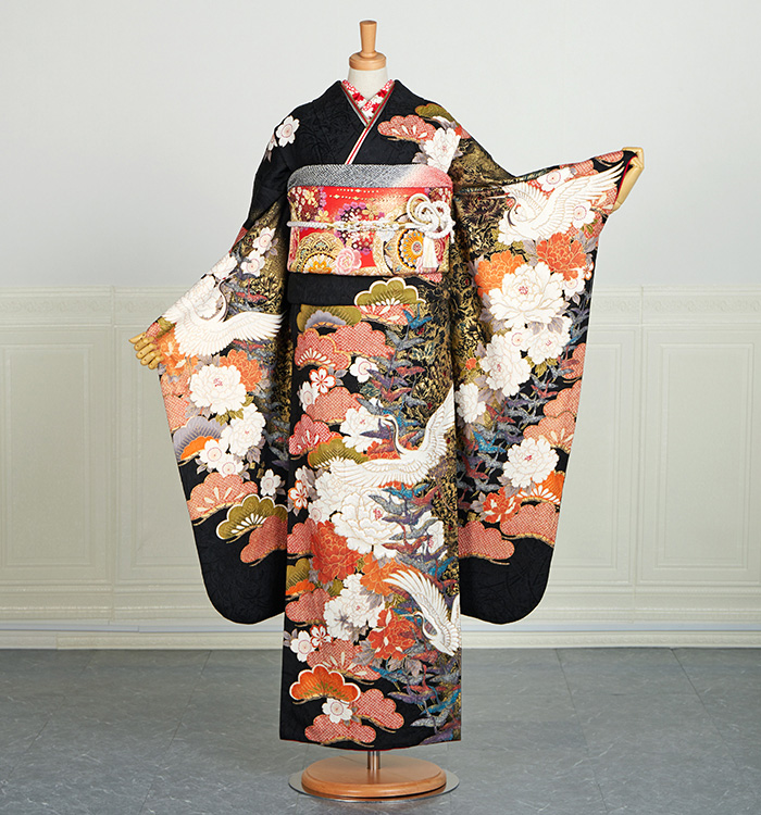 着物　バラ柄 PRINCESS FURISODE 振袖（専用襦袢付）No.EA-3799-Sサイズのレンタル