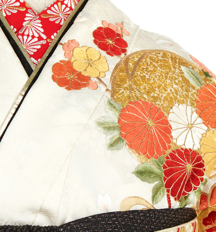 刺繍 振袖（専用襦袢付）No.EA-2445-Mサイズのレンタル｜きもの