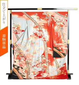 【着物単品】アンティーク風 振袖 No.EA-2600-Lサイズ