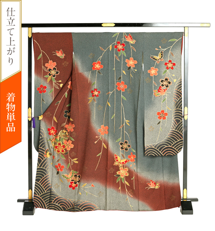 【着物単品】アンティーク風 振袖 No.EA-2698-Lサイズ