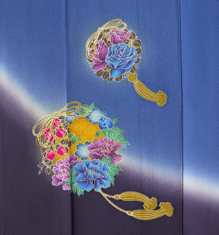 【美品】比嘉京子　振袖フルセット成人式6点セット金箔/紫/赤/緑/黒トールサイズ 美品】比嘉京子 振袖フルセット成人式6点セット金箔/紫/赤/緑/黒