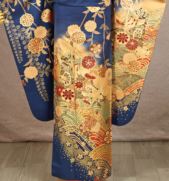 アンティーク振袖 平和屋本店□極上 アンティーク 大正ロマン 振袖 刺繍 鳳凰吉祥