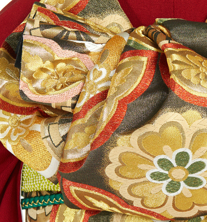 正絹 振袖セット ちりめん 山吹色 華車 帯 長襦袢 正絹 振袖セット ちりめん 山吹色 華車 帯 長襦袢 正絹 振袖セット