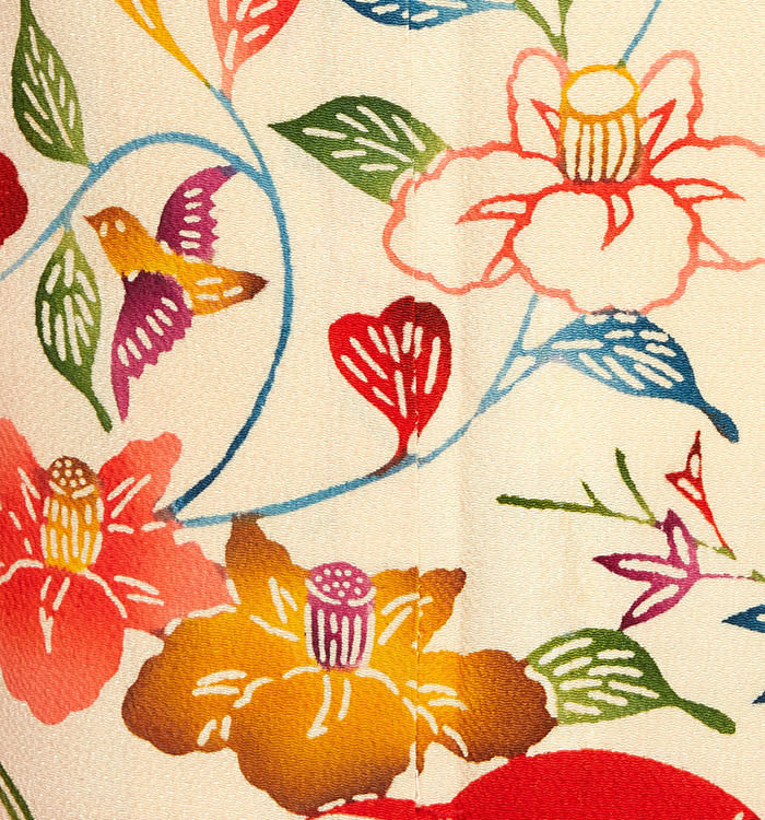 ™️ アンティーク調　振袖4点セット‼️ お振袖セット　NO56 振袖と帯セット（黒と朱の縞大正ロマン） - アンティーク着物