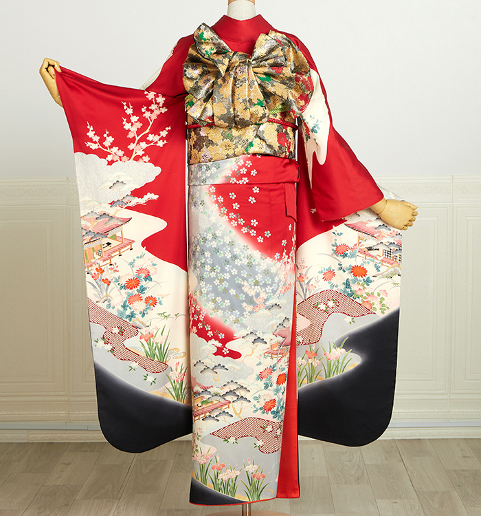 アンティーク風 振袖（専用襦袢付）No.EA-3595-トール-LLaサイズの通販