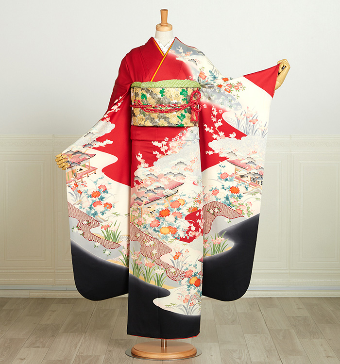 専用ページ アンティーク風 振袖（専用襦袢付）No.EA-3595-トール-LLaサイズの