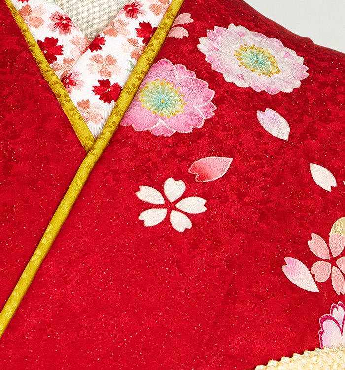 ◎mk-1088　アンティーク　振袖用　襦袢　赤　5-1 ◎mk-1088 アンティーク 振袖用 襦袢 赤 5-1 - メルカリ