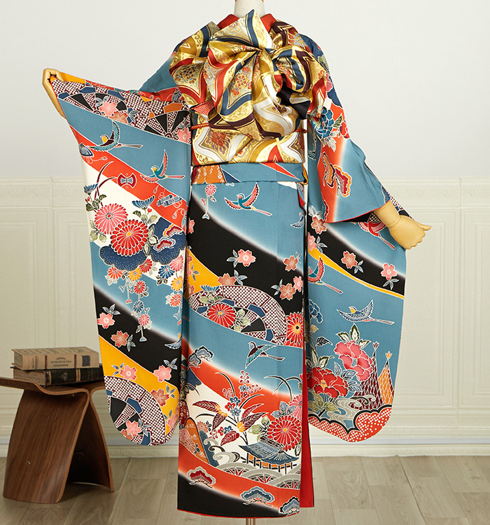 アンティーク風 振袖 No.EA-3829-Sサイズのレンタル｜きもの365