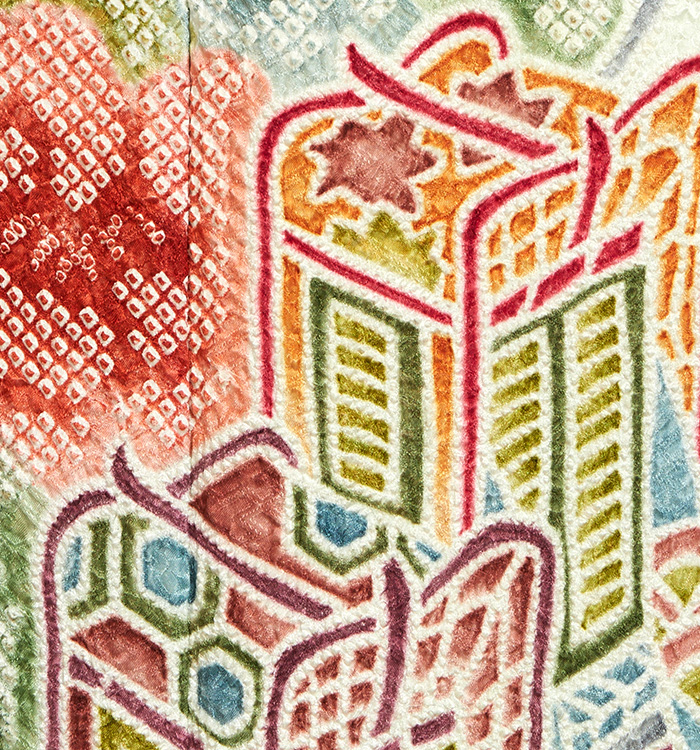 9566☆送料込み❣️絞り 着物 4枚 まとめ売り❣️ 帯揚げ 帯上げ 総絞り 鬼絞り 正絹 朱赤色地ライン 振袖用 成人