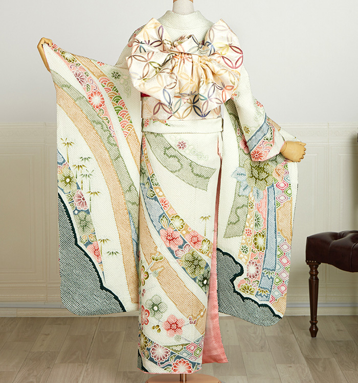 #14 正絹 振袖 襦袢付き【リユース着物】#Letter bee 14 正絹 振袖 襦袢付き【リユース着物】#Letter bee