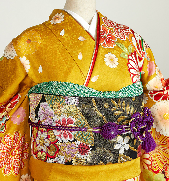 た*み様 振袖 正絹 スモールサイズ 引き箔 素敵な花 U-9785 楽天市場