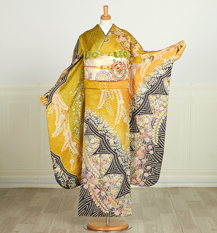 振袖フルセット　辻が花　金通し地 振袖フルセット 辻が花 金通し 翠山工房 徳永憲峯｜Yahoo!フリマ（旧