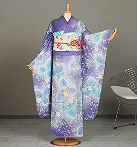 振袖 薄紫色 花柄 着物 ☆上品な貝紫地に百花柄振袖 | MK振袖スタイル | 振袖購入