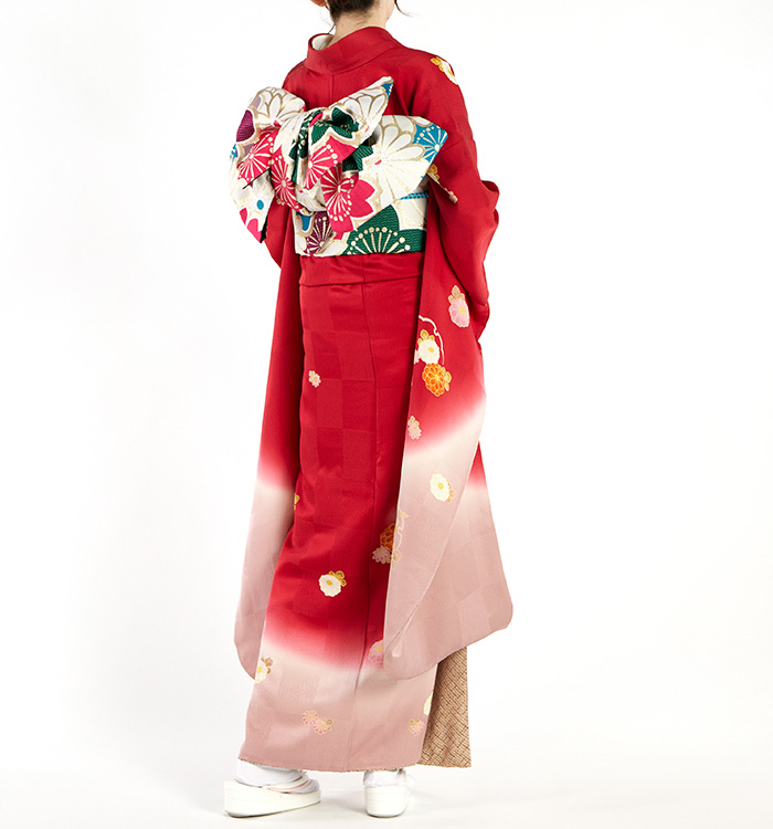 赤色花柄の和装小物セット 振袖 No.EA-4056-Lサイズのレンタル｜きもの365