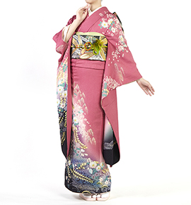 辻ケ花振り袖 緑地 ピンク辻が花 正絹振袖【114】 – SAKURA TOKYO