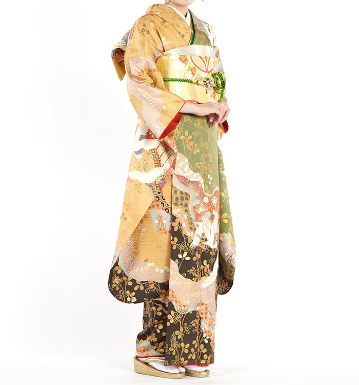 【振袖着物リメイク】羽織り アンティーク風 振袖 No.EA-4137-Maサイズのレンタル｜きもの365