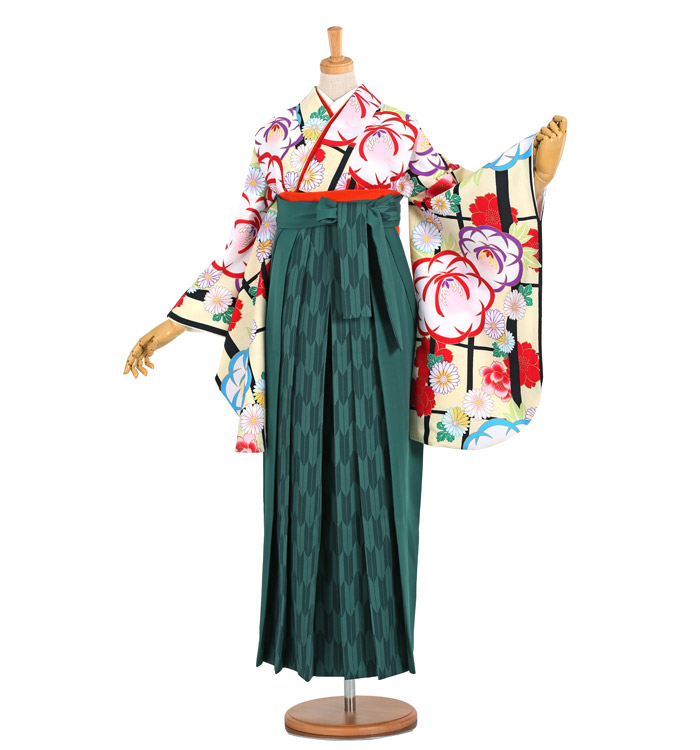 オーダー袴用　生地② 袴用 二尺袖 着物 単品 赤 えんじ 矢絣 洗える着物 お仕立て上がり 2尺