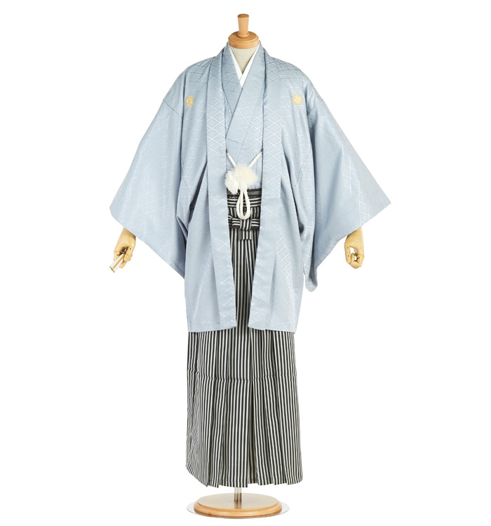 【新作・即納に】デニムグレー　羽織袴セット　120cm 新作・即納に】デニムグレー 羽織袴セット 120cm