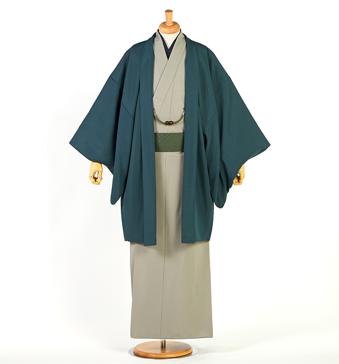 訳あり特価品　紬×幾何学模様　ユニセックスブルゾン　着物リメイクジャンパー　古銭 アンサンブル No.HE-5101-LLサイズのレンタル｜きもの365