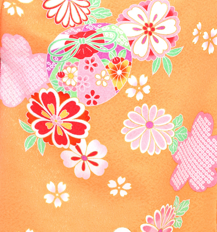 七五三 3歳 女の子 着物セット 黄色 花柄 花うさぎ