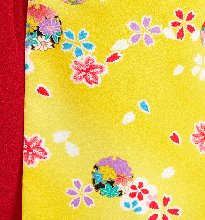 七五三用 （7歳）花柄着物セット（黄色） 七五三用 （7歳）花柄着物セット（黄色） 七五三用 （7歳）花柄着物