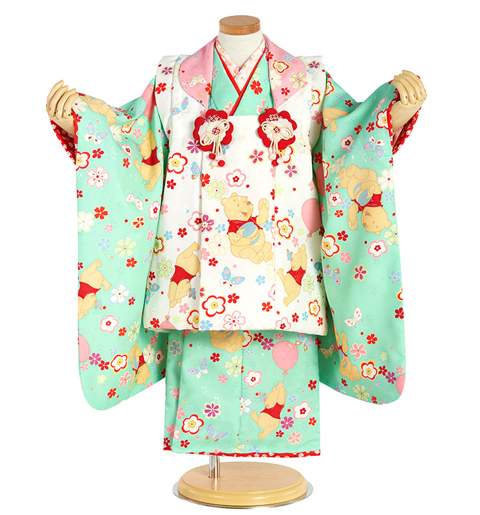 ディズニー ミニー 袴 七五三 3歳 赤 緑 巾着 SOUBIEN（創美苑） 七五三 巾着 3歳 巾着バッグ 和柄 七五三 女の子 帯