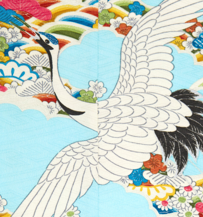 Modern Antenna☆高貴な鳥尽くしで後ろ姿も瀟洒☆7歳七五三向け祝い着 Modern Antenna☆高貴な鳥尽くしで後ろ姿も瀟洒☆7歳七五三向け