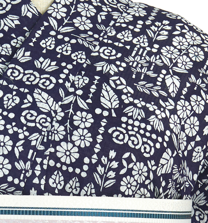 長板豆引染 浴衣 正絹博多織小袋帯・帯留付き No.LF-0013-Fサイズ_07