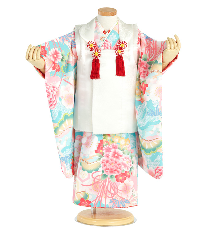 #122 (保管品)  七五三 正絹 被布コ―ト 正絹被布コート 七五三 三歳女児用 No.ZM-5001-20のレンタル