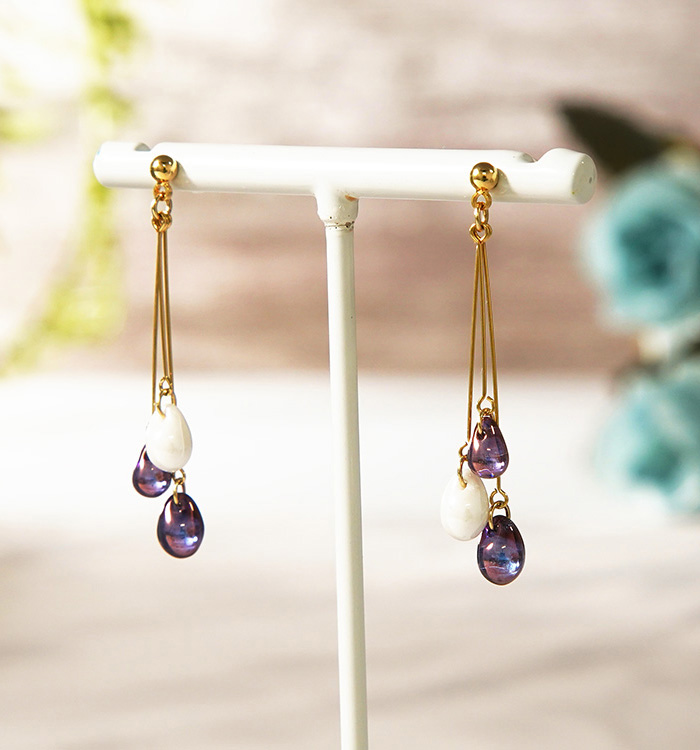 SHIZUKU ピアス アメジストラスター No.5XF-0024-00の通販｜きもの365