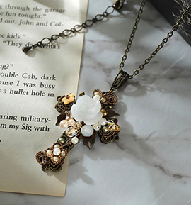 薔薇の十字架ペンダント No.5XZ-0004-01