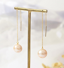 Naturalcolor pearl chain pierce No.5XJ-0027-00