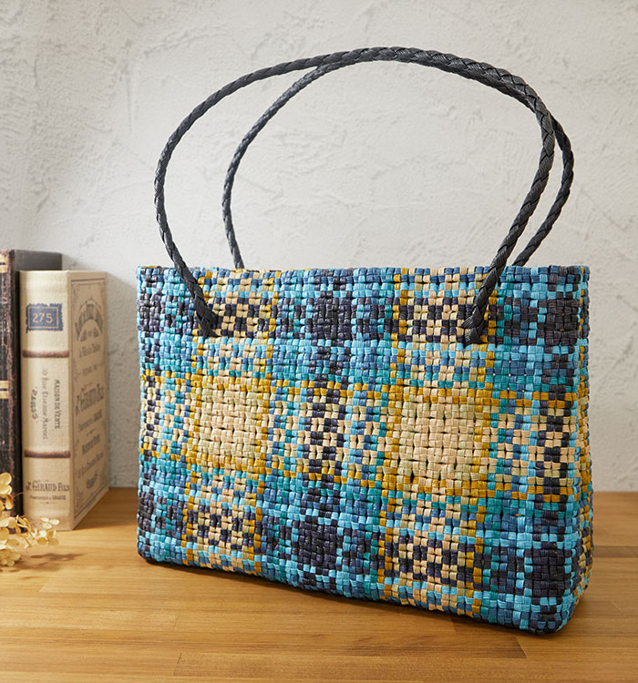 紙バンド・モザイク風かごバッグ No.5WW-0005-00の通販｜きもの365