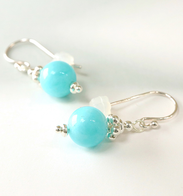 アマゾナイトのピアス No.5XE-0028-00の通販｜きもの365